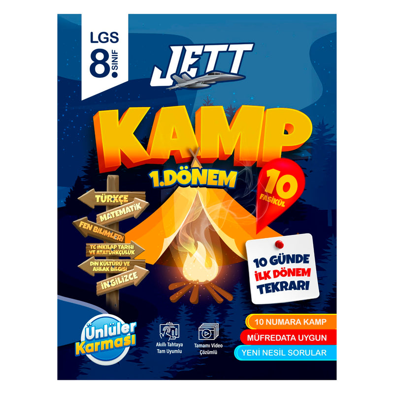 Ünlüler Karması Yayınları 8. Sınıf LGS 1. Dönem Jett Kamp 10 Günde İlk Dönem Tekrarı