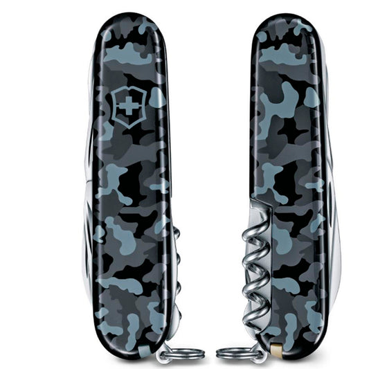 Victorinox Huntsman 91 mm Lacivert Kamuflaj Çakı - Kamp, Outdoor ve Çok Amaçlı İsviçre Çakısı