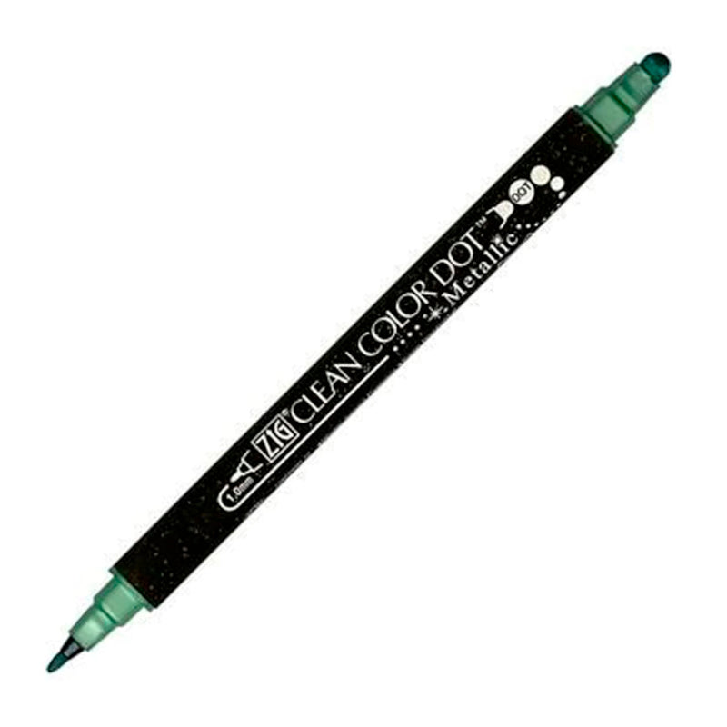 Zig Clean Color Dot Çift Taraflı Metalik Yeşil Kalem - Hediyelik Yumuşak Yazım Kalemi