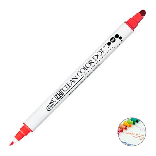 Zig Clean Color Dot Kırmızı Çift Taraflı Kalem - Sanatsal Çizim, Bullet Journal ve Marker Kalemi