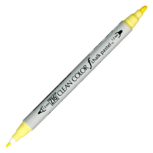 Zig Clean Color F Chalk Pastel Sarı Çift Taraflı Kalem - Sanatsal Çizim, Boyama ve Marker Kalemi