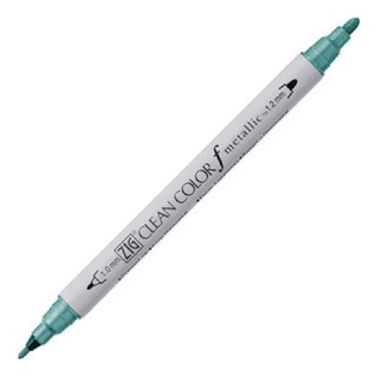Zig Clean Color F Metallic Yeşil Çift Taraflı Kalem - Sanatsal Çizim ve Marker Kalemi