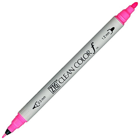 Zig Clean Color F Floresan Pembe Çift Taraflı Kalem - Sanatsal Çizim ve Boyama Marker Kalemi