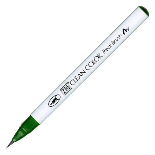 Zig Clean Color Real Brush Yeşil Fırça Uçlu Kalem - Sanatsal Çizim, İllüstrasyon ve Suluboya Etkili Marker