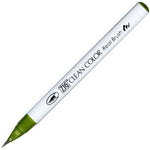 Zig Clean Color Real Brush Zeytin Yeşili Fırça Uçlu Kalem - Sanatsal Çizim, İllüstrasyon ve Suluboya Etkisi için