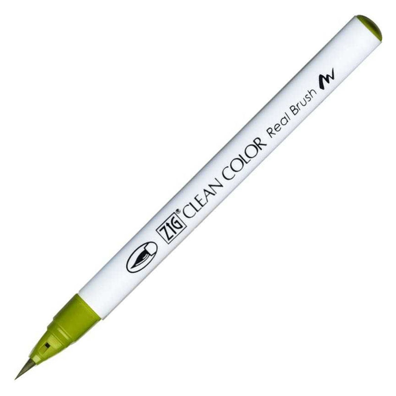 Zig Clean Color Real Brush Orta Yeşil Fırça Uçlu Kalem - Sanatsal Çizim, İllüstrasyon ve Marker Kalemi