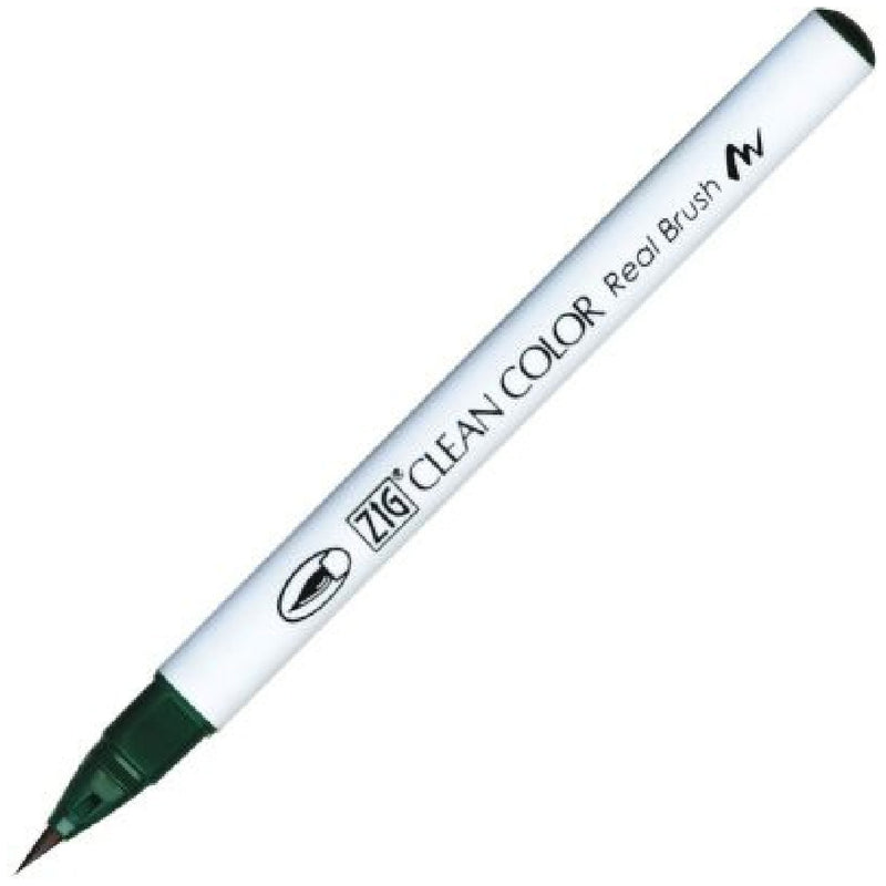 Zig Clean Color Real Brush Yeşil Fırça Uçlu Kalem - Sanatsal Çizim ve Suluboya Etkili Marker