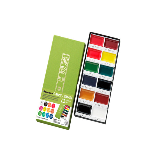 Zig Gansai Tambi 12'li Suluboya Set - Sanatçı, Hobi ve Profesyonel Resim Boyaları