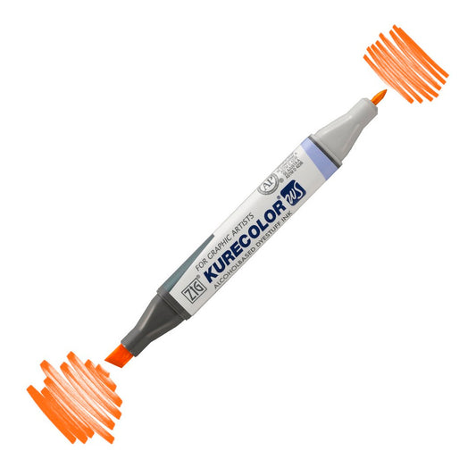 Zig Kurecolor Kc3000 Twin S Marker Kalem 407 Turuncu - Çift Uçlu Sanatsal Çizim ve Tasarım Kalemi