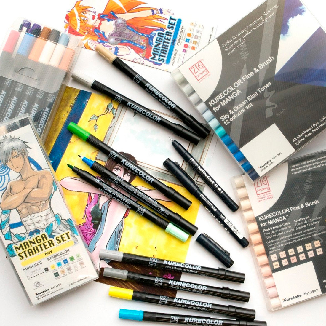 Zig Mangaka Fine&Brush Cool Gray Kalem - Sanatsal Marker, Manga ve İllüstrasyon Çizim Kalemi