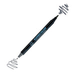 Zig Mangaka Fine&Brush Dark Steel Gray Kalem - İnce ve Fırça Uçlu Manga Çizim Sanat Kalemi