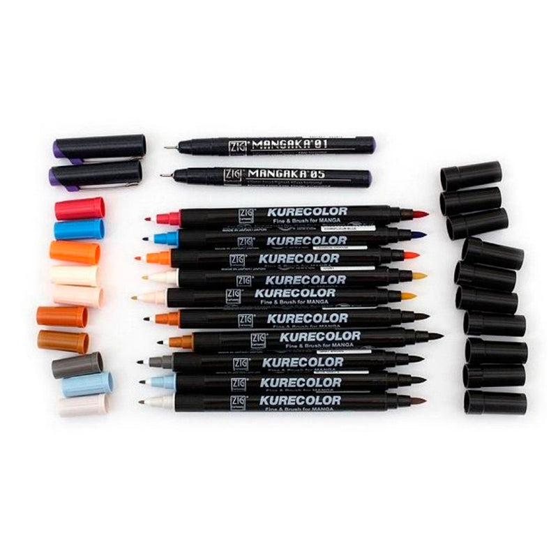 Zig Mangaka Fine&Brush Orta Yeşil 542 Kalem - Sanatsal Çizim ve Marker Kalemi