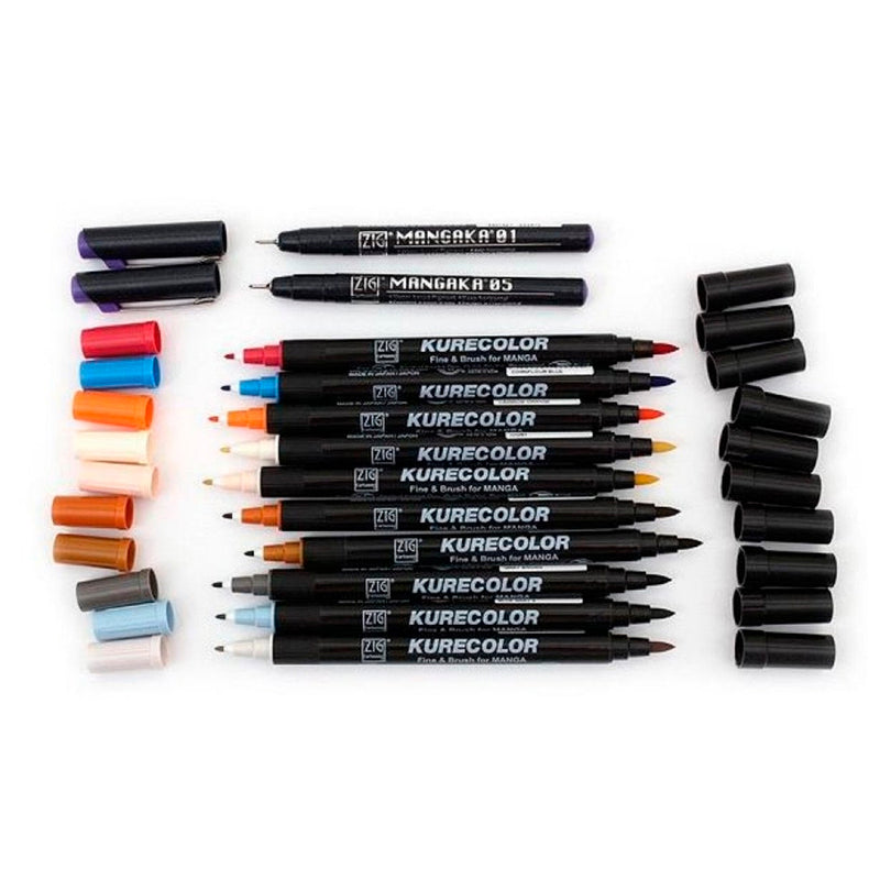 Zig Mangaka Fine&Brush Natural Gray Kalem - Çizim, İllüstrasyon ve Sanat Kalemi