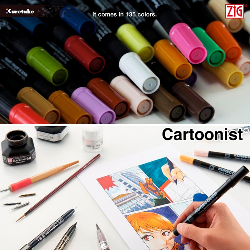 Zig Mangaka Fine&Brush Navy Kalem - Manga, Çizim ve İllüstrasyon Kalemi