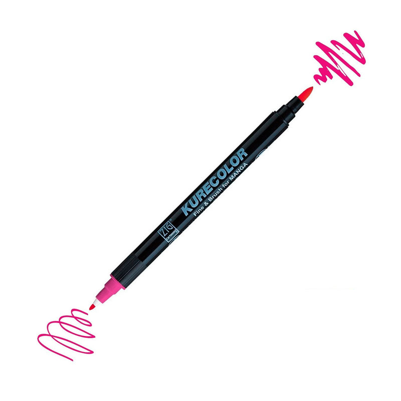 Zig Mangaka Fine&Brush Pembe Kalem - Çift Uçlu Sanatsal Çizim ve İllüstrasyon Marker