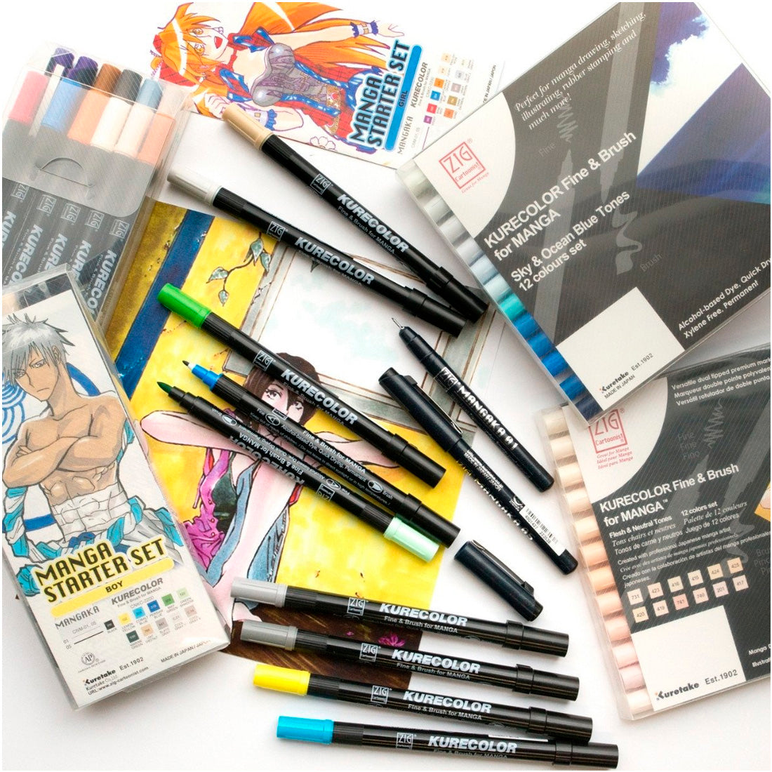 Zig Mangaka Fine&Brush Gül Beji Marker Kalem - Sanatsal Çizim ve İllüstrasyon Kalemi
