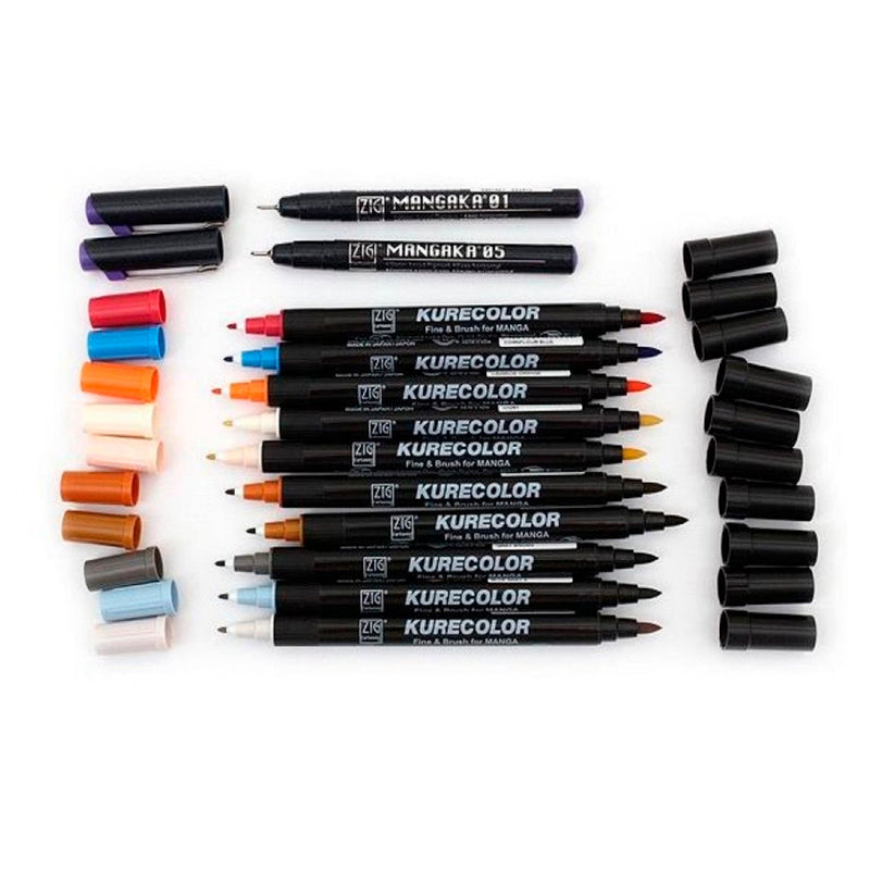 Zig Mangaka Fine&Brush Mor Kalem - Sanatsal Çizim ve Manga Marker Kalemi