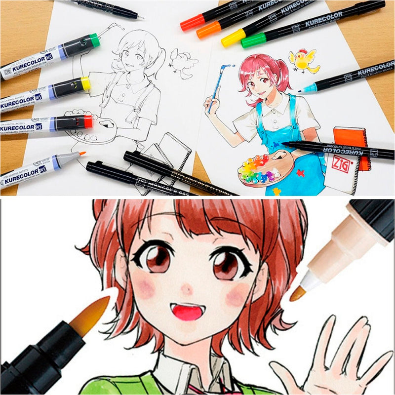 Zig Mangaka Fine&Brush Warm Gray Kalem - Sanatsal Çizim ve İllüstrasyon Markeri
