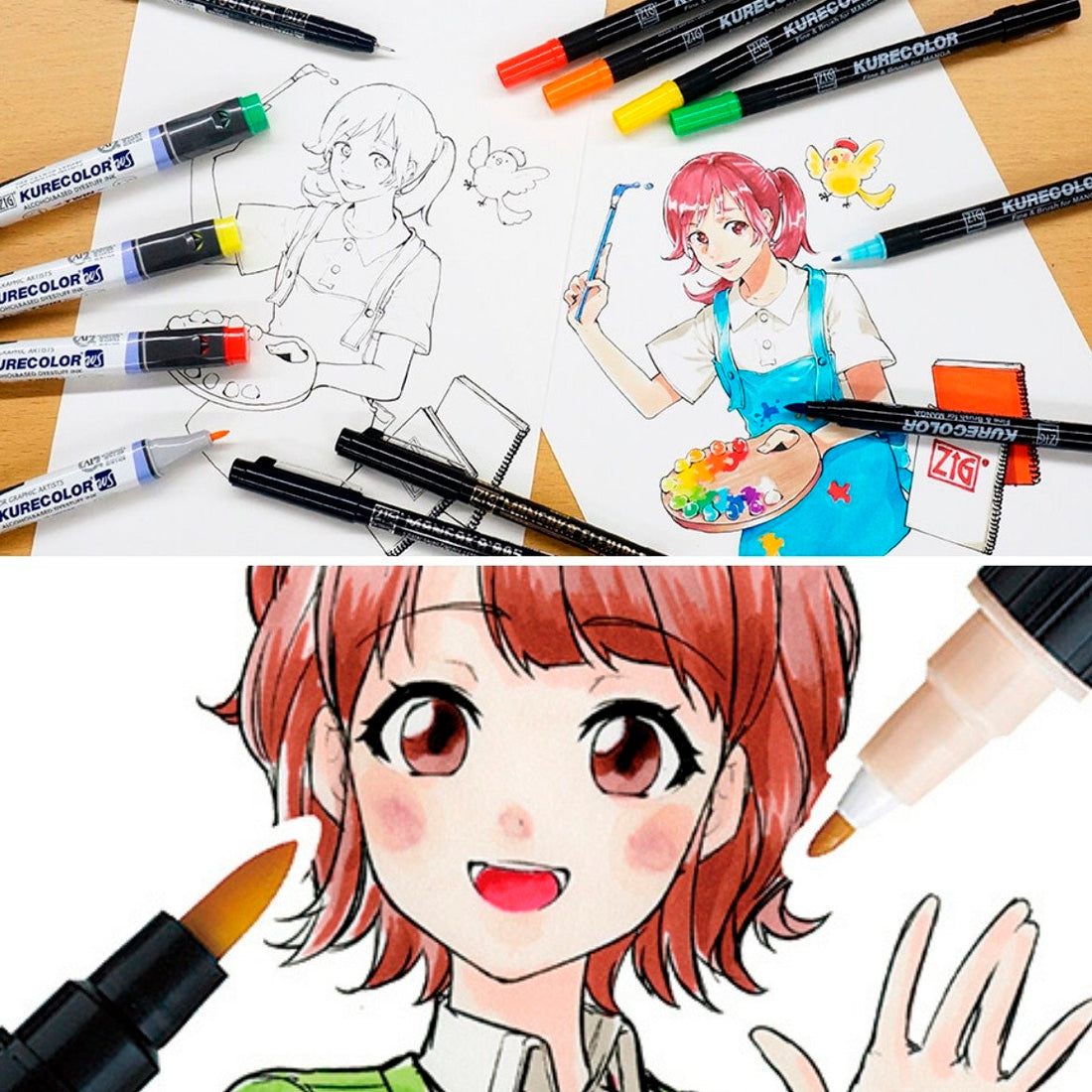 Zig Mangaka Fine&Brush Warm Gray Kalem - Sanat, Çizim ve Eskiz Marker Kalemi