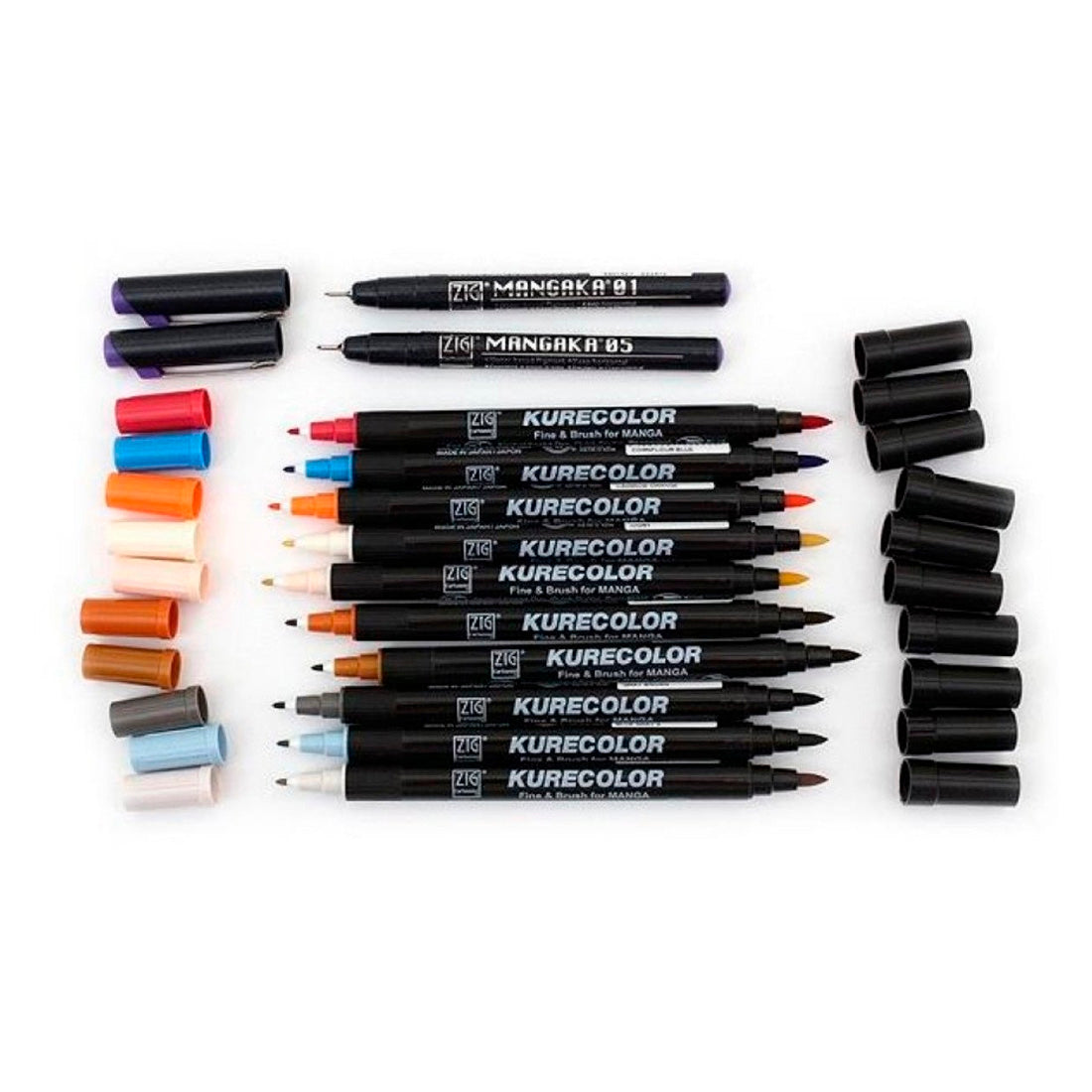 Zig Mangaka Fine&Brush Warm Gray Kalem - Sanat, Çizim ve Eskiz Marker Kalemi