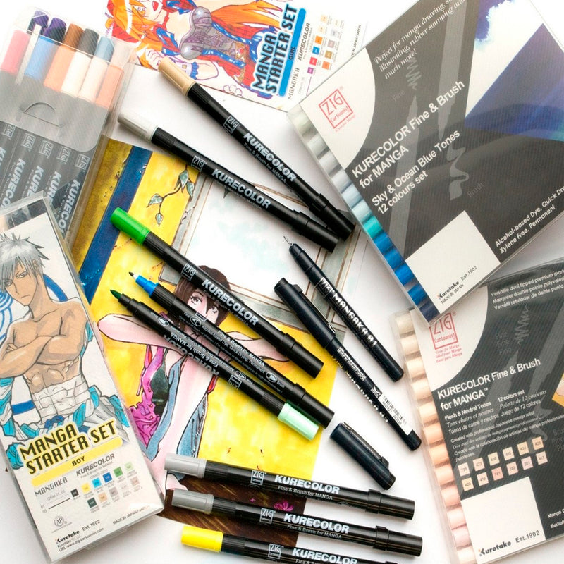 Zig Mangaka Fine&Brush Warm Gray W05 Kalem - Manga Çizim, İllüstrasyon ve Sanat Eskiz Kalemi