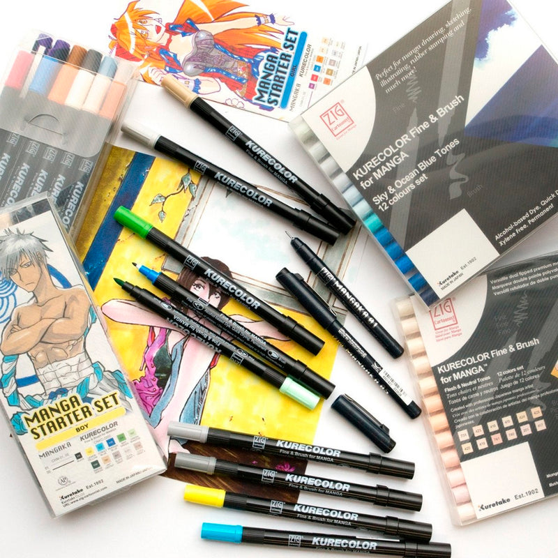 Zig Mangaka Fine&Brush Sarı Yeşil Kalem - Hediyelik İmza ve Ofis Kalemi
