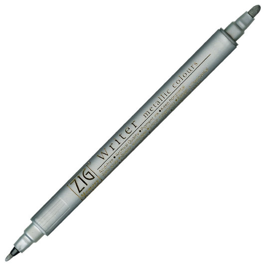 Zig Metalik MS-8000 102 Silver Çift Taraflı Davetiye Kalemi - Sanatsal Çizim ve Dekoratif Yazı Kalemi