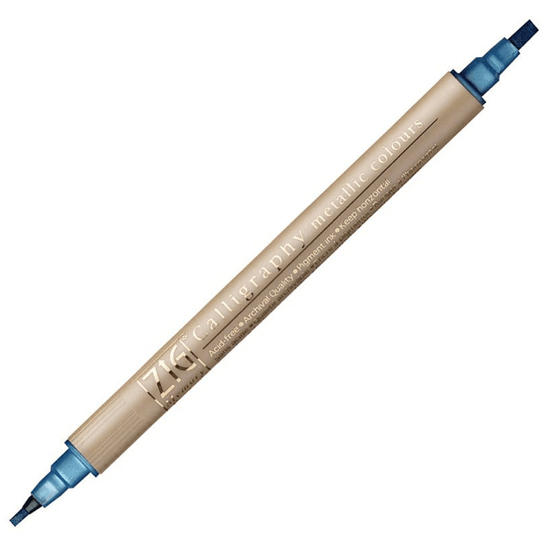 Zig Metalik MS-8400 Çift Taraflı Mavi Davetiye Kalemi - Sanatsal Çizim ve El Sanatları Kalemi