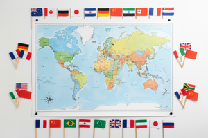 Harita, Küreler Ve Bayraklar