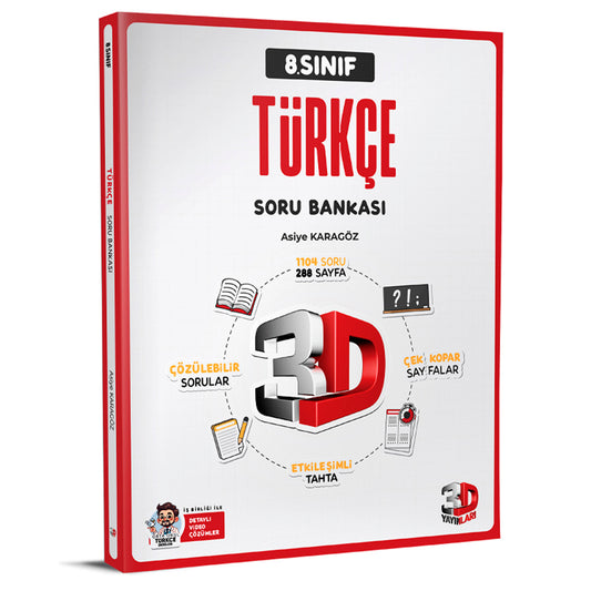 3D Yayınları Ortaokul 8. Sınıf Türkçe Soru Bankası Test Kitabı