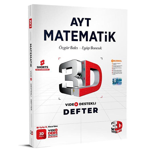 3D Yayınları AYT Matematik Video Destekli Defter