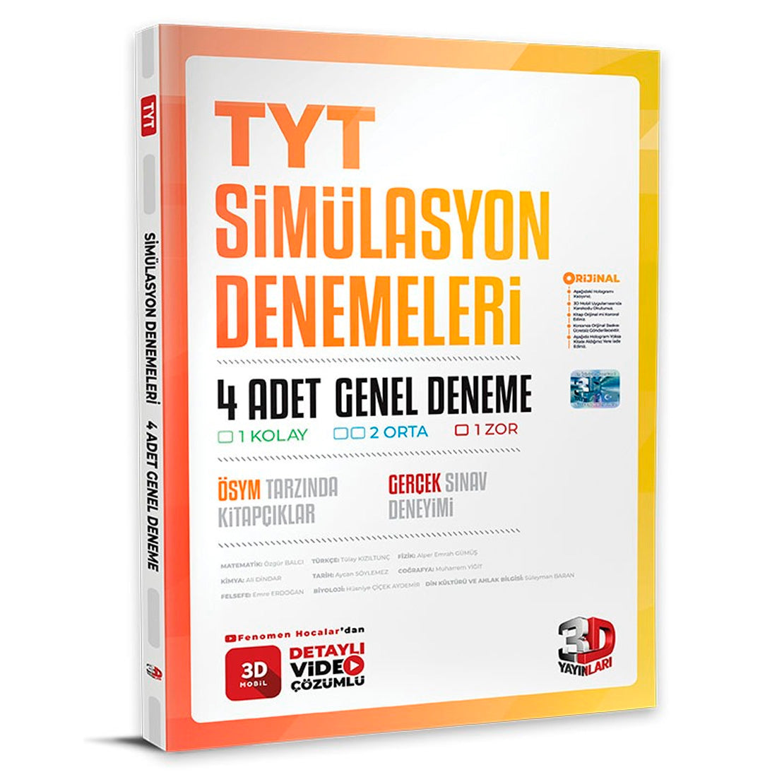 3D Yayınları TYT 4`lü Simülasyon Genel Deneme