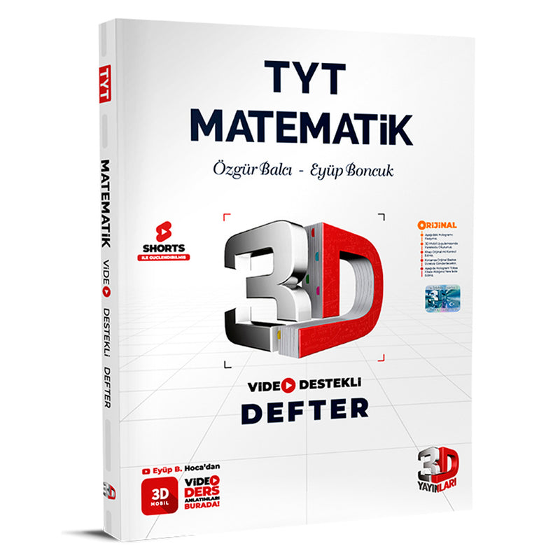 3D Yayınları TYT Matematik Video Destekli Defter