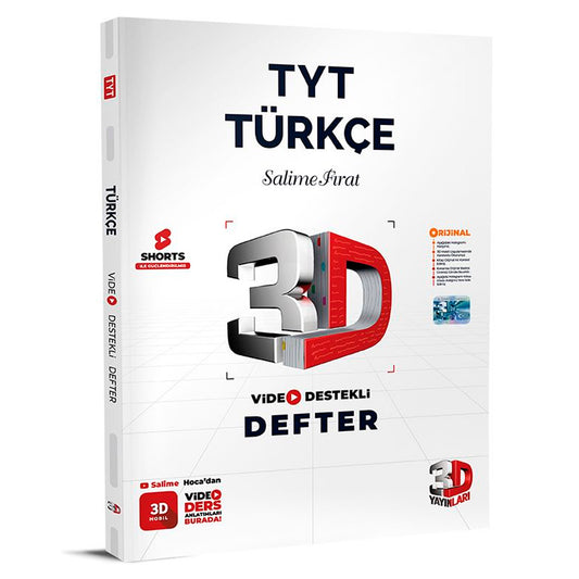 3D Yayınları TYT Türkçe Video Destekli Defter