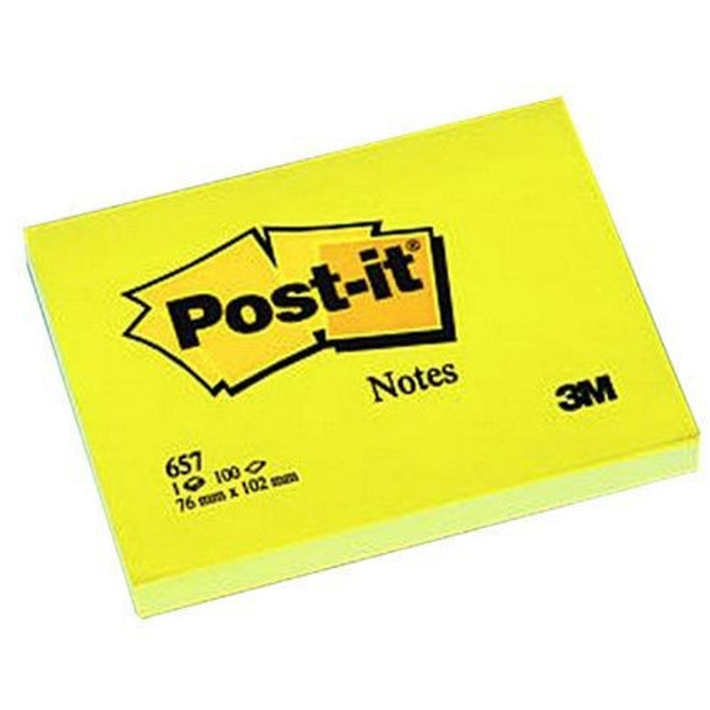 3M Post-İt Not Sarı 100 Yaprak 76x102mm 657