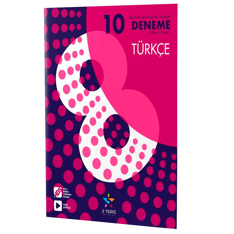 5 Yıldız Yayınları 8. Sınıf Türkçe 10 Deneme