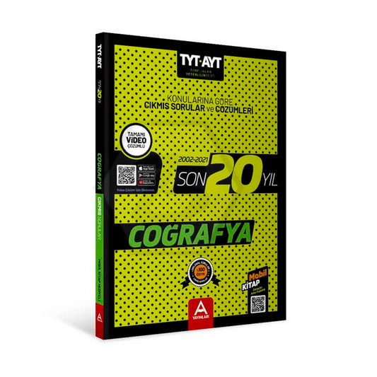 A Yayınları TYT Son 20 Yıl Coğrafya Konularına Göre Çıkmış Sorular Ve Çözümleri