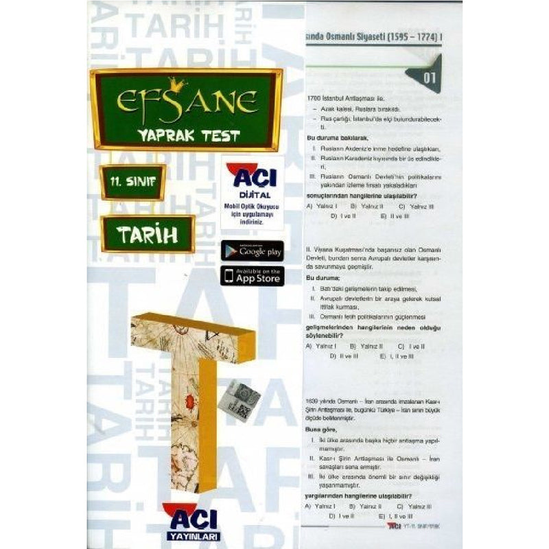 Açı Yayınları 11.Sınıf İnkılap Tarihi Efsane Çek Kopart Yaprak Test