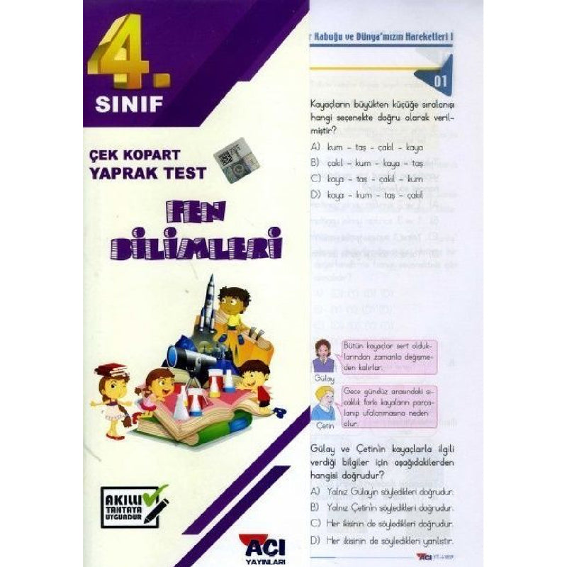Açı Yayınları 4.Sınıf Fen Bilimleri Çek Kopart Yaprak Test