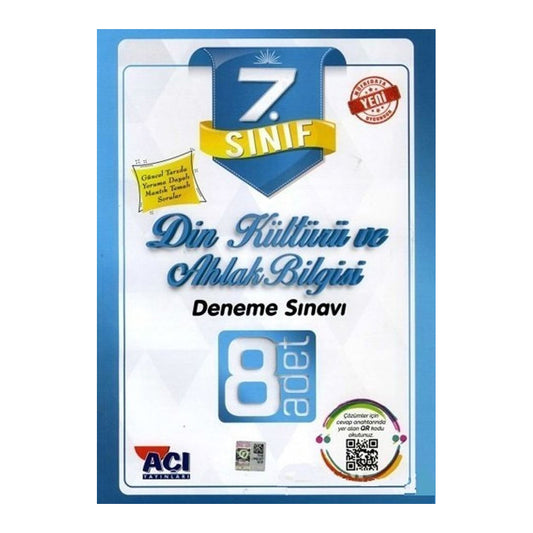 Açı Yayınları 7. Sınıf Din Kültürü ve Ahlak Bilgisi 8 Deneme Sınavı