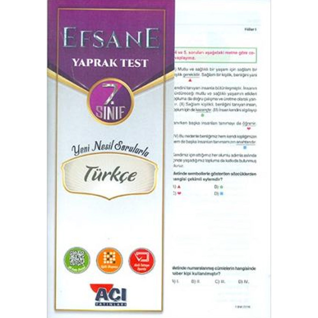 Açı Yayınları 7.Sınıf Türkçe Efsane Çek Kopart Yaprak Test
