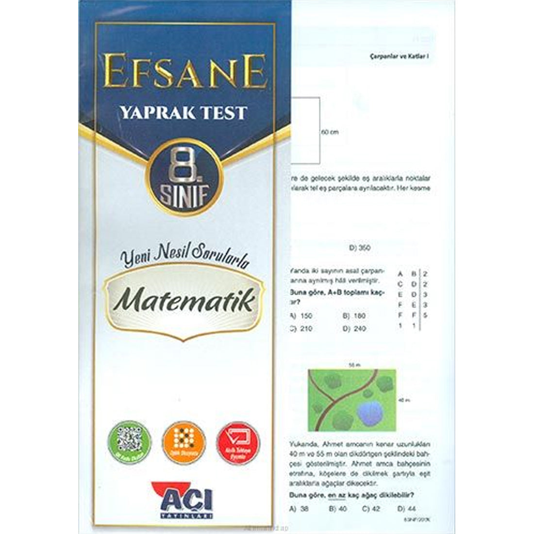 Açı Yayınları 8.Sınıf Matematik Efsane Çek Kopart Yaprak Test