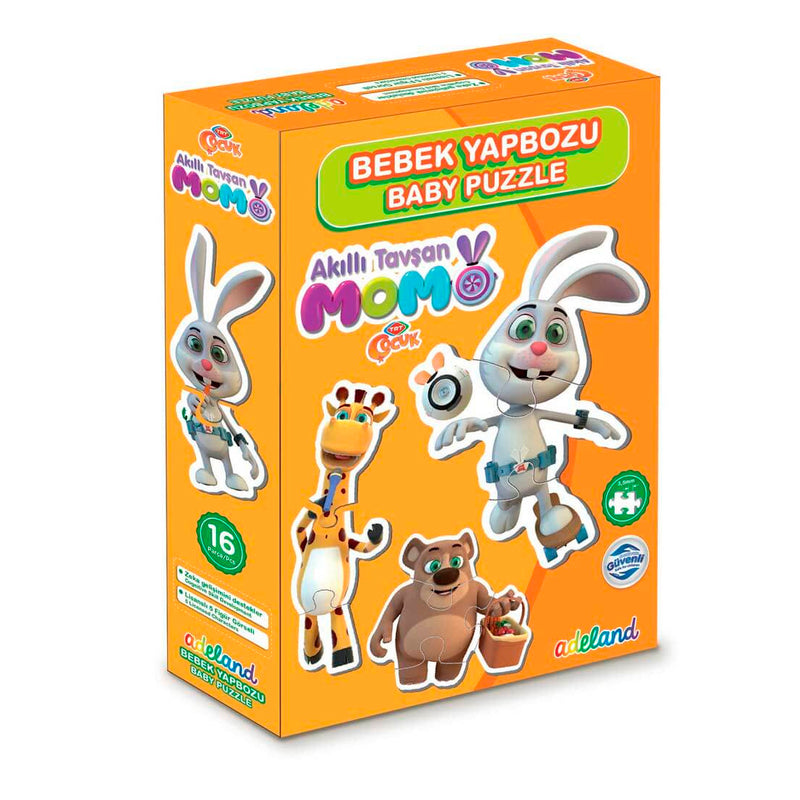 Adeland Akıllı Tavşan Momo 16 Parça Çocuk Puzzle