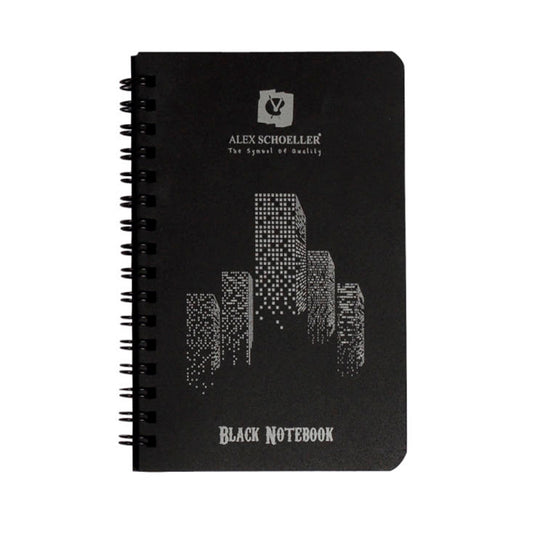 Alex A6 Spiralli Siyah Not Defteri - Eskiz, Not Tutma ve Okul Defteri