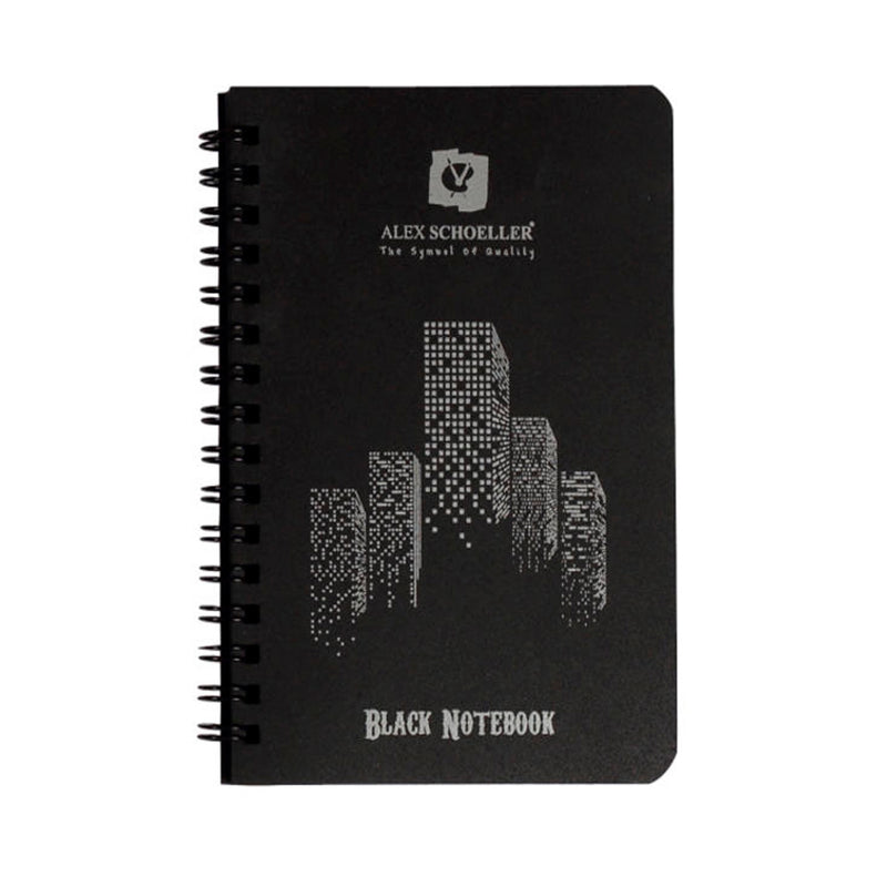 Alex A6 Spiralli Siyah Not Defteri - Eskiz, Not Tutma ve Okul Defteri