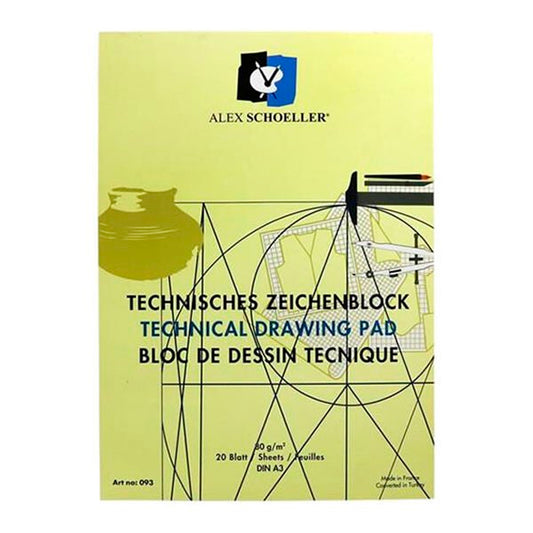 Alex Schoeller 20 Sayfa A3 80Gr Dik Teknik Çizim Defteri - Eskiz, Sanat ve Tasarım Defteri