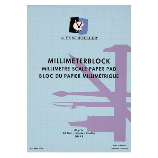 Alex Schoeller 20 Sayfa A3 80Gr Milimetrik Blok - Eskiz ve Not Tutma Defteri