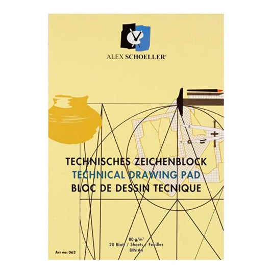 Alex Schoeller 20 Sayfa A4 80Gr Teknik Çizim Defteri - Eskiz, Not Tutma ve Okul Defteri