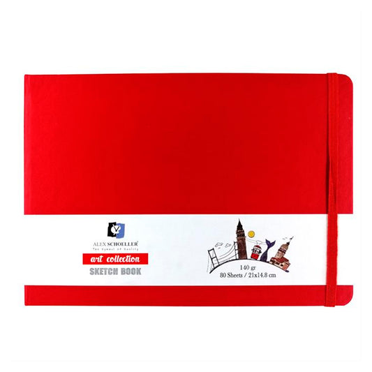 Alex Schoeller Kırmızı 21x15 140 Gr 80 Sayfa Eskiz Defteri - Not Tutma, Okul ve Planlayıcı