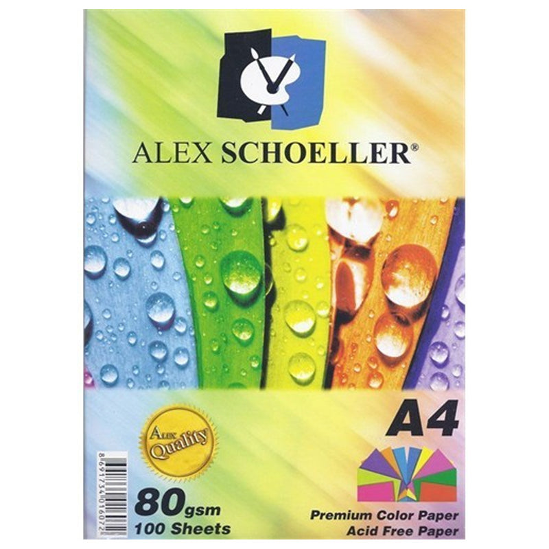 Alex Schoeller A4 100'lü 10 Renk Renkli Fotokopi Kağıdı - Sanat, El İşi ve Okul Projeleri